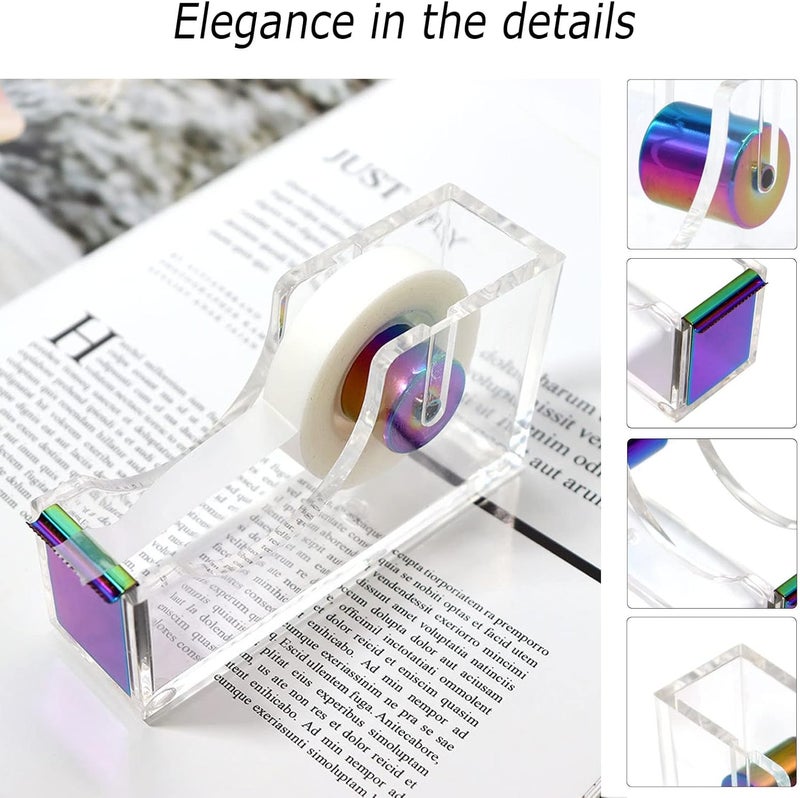 Famassi Dream Color Acrylic Stapler and Tape Dispenser Set, Office Supplies with Tape Dispenser, Stapler Remover, 2 Ballpoint Pen, Scissor, Binder Clips, Paper Clips and 1000pcs Staples - Image 4